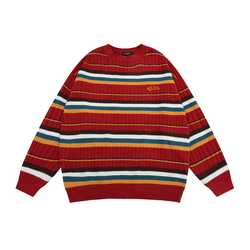 Contrast Striped Sweater F058D23