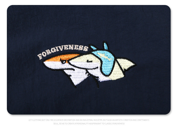 Shark Embroidery Varsity Jacket SW221