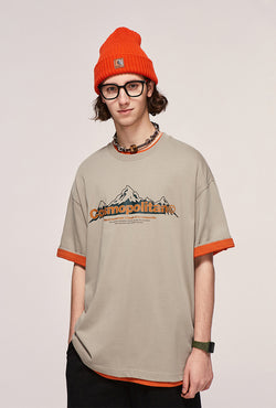 Heavyweight Mountain Printed Letter T-shirt 2415S23