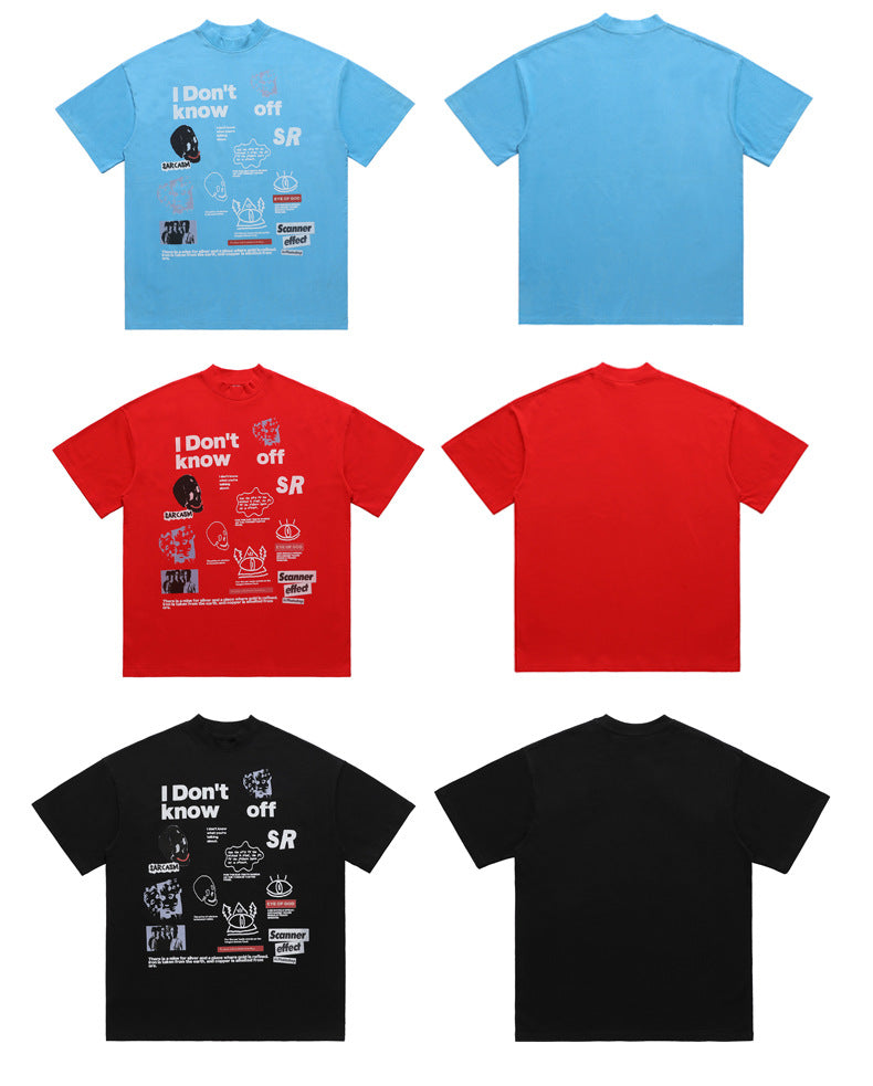Direct Spray Print Small Neckline Version T-shirt VT0306