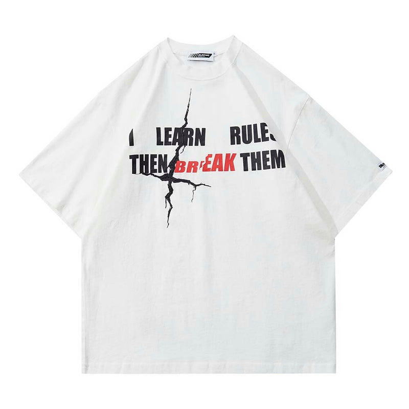 Personalized Slogan Letter Glue Print  T-shirt 3019