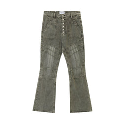 Stitching Micro Flare Jeans Z128