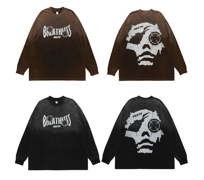 Hanging Dyeing Gradient Long Sleeve T-shirt VS0076