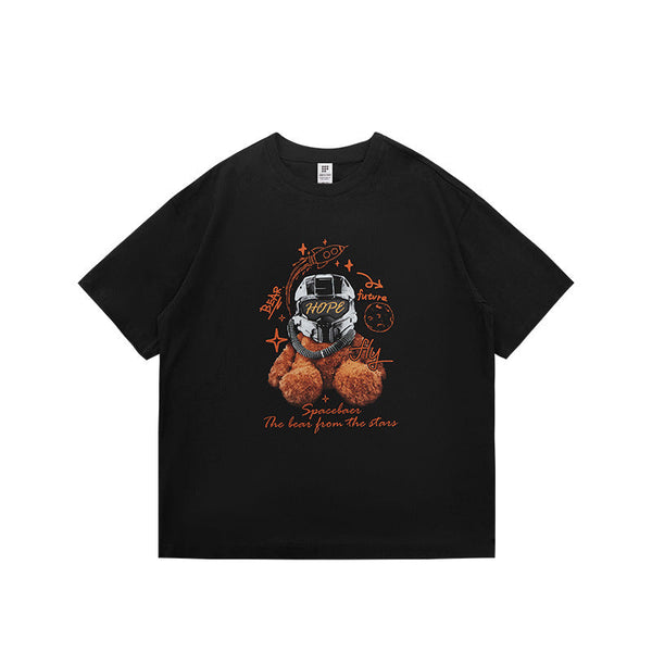 Futuristic Intergalactic Bear Print T-shirt 2516S23