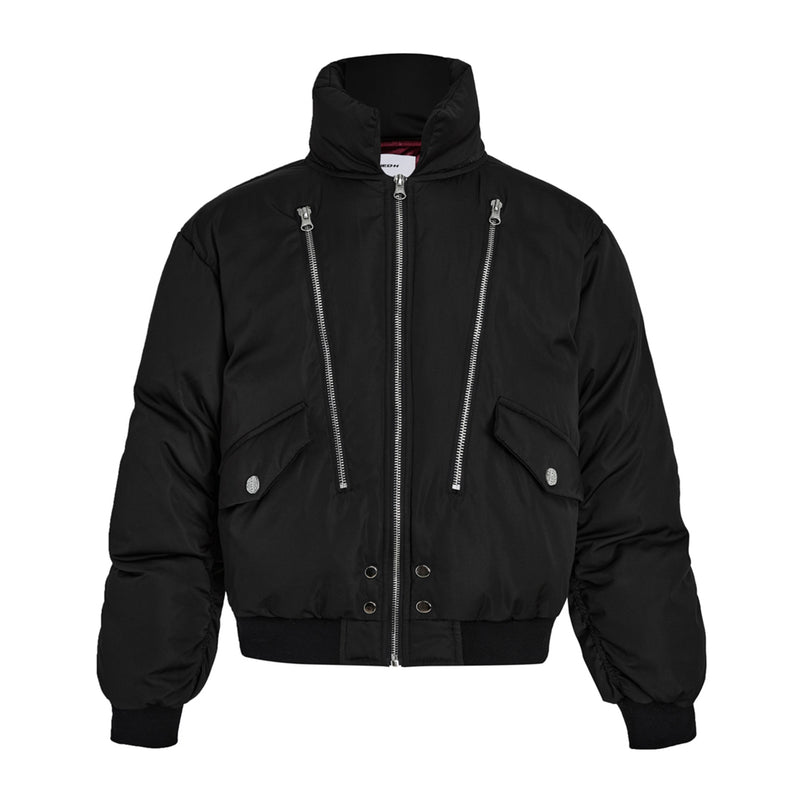 Multi-zip Stand Collar Puffer Jacket R220437