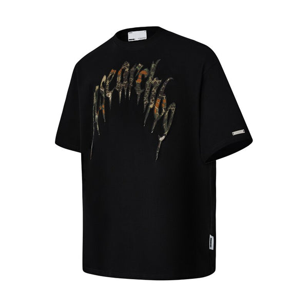 Scratch Patch Embroidered Cotton T-shirt R23006