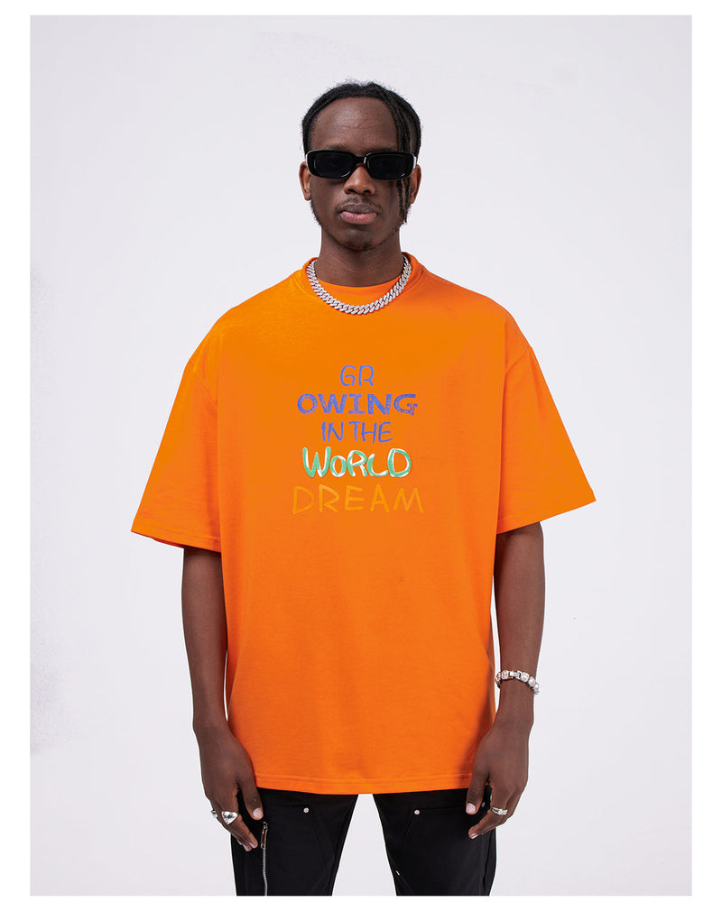 (Growing In The World Dream) Foam Printed T-shirt 4 Colour Pick H113