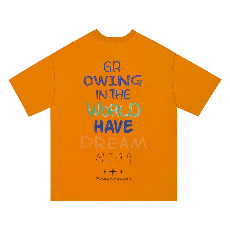 (Growing In The World Dream) Foam Printed T-shirt 4 Colour Pick H113