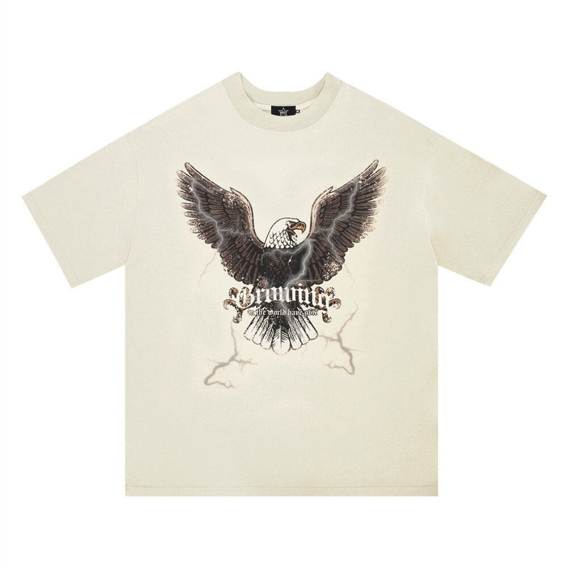 Eagle Printed Washed Vintage T-shirt F2001